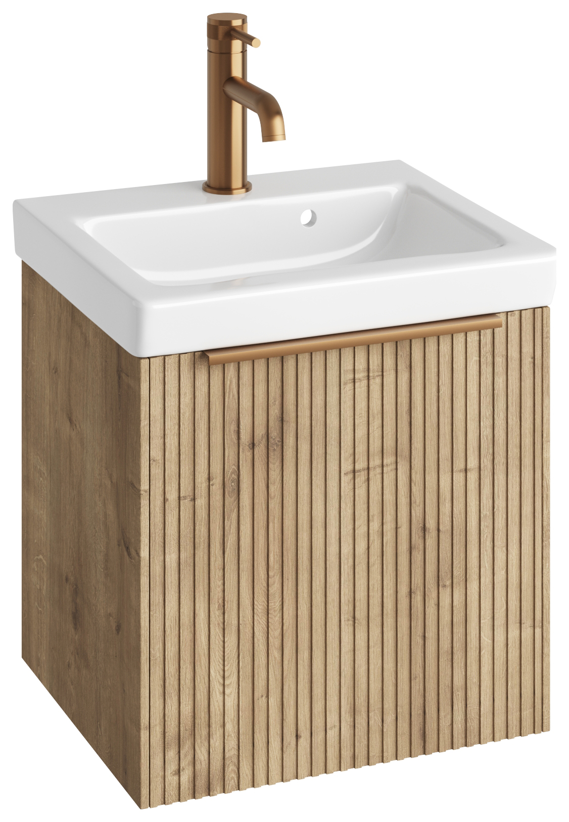 Abacus Concept Halifax Oak Ribbed S3 Vanity Unit & Basin - 450mm