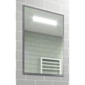 Abacus Melford Silver Surround LED Recessed Mirror Cabinet with Integrated Shaver Socket - 700 x 500mm