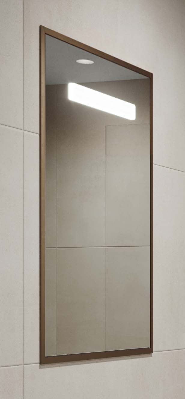 Abacus Melford Bronze Surround LED Recessed Mirror Cabinet with Integrated Shaver Socket - 700 x 500mm