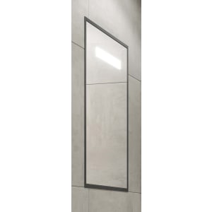 Abacus Melford Anthracite Surround LED Recessed Mirror Cabinet with Integrated Shaver Socket - 700 x 500mm