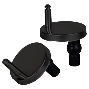 Image of Abacus Matt Black Toilet Seat Hinge Cover Plates Set - 1 Pair