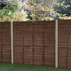 Forest Garden Brown Pressure Treated Superlap Fence Panel 1830 x 1680mm 6ft x 5'6ft Multi Packs