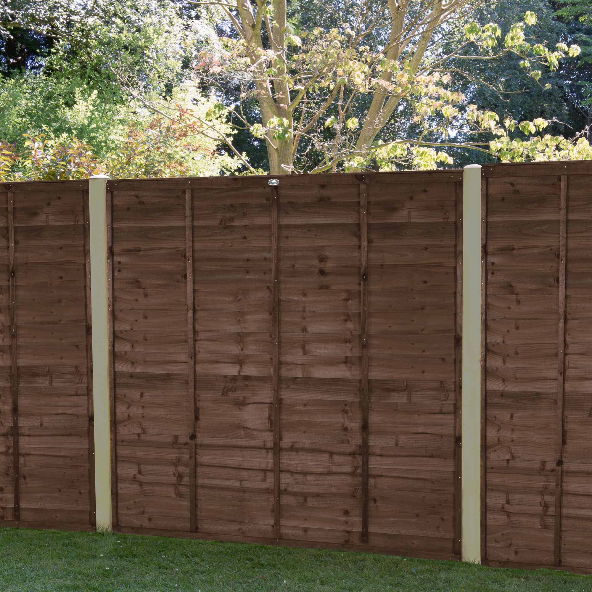 Forest Garden Brown Pressure Treated Superlap Fence Panel - 1830 x 1680mm - 6 x 5'6ft - Pack of 4
