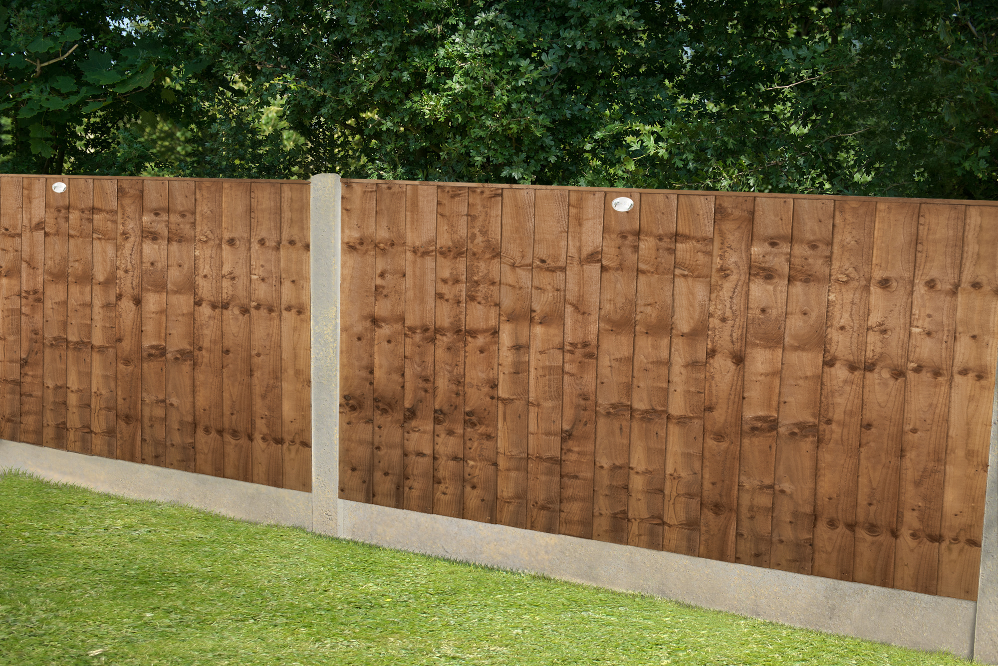 Image of Forest Garden Brown Pressure Treated Closedboard Fence Panel - 1830 x 930mm - 6 x 3ft - Pack of 3