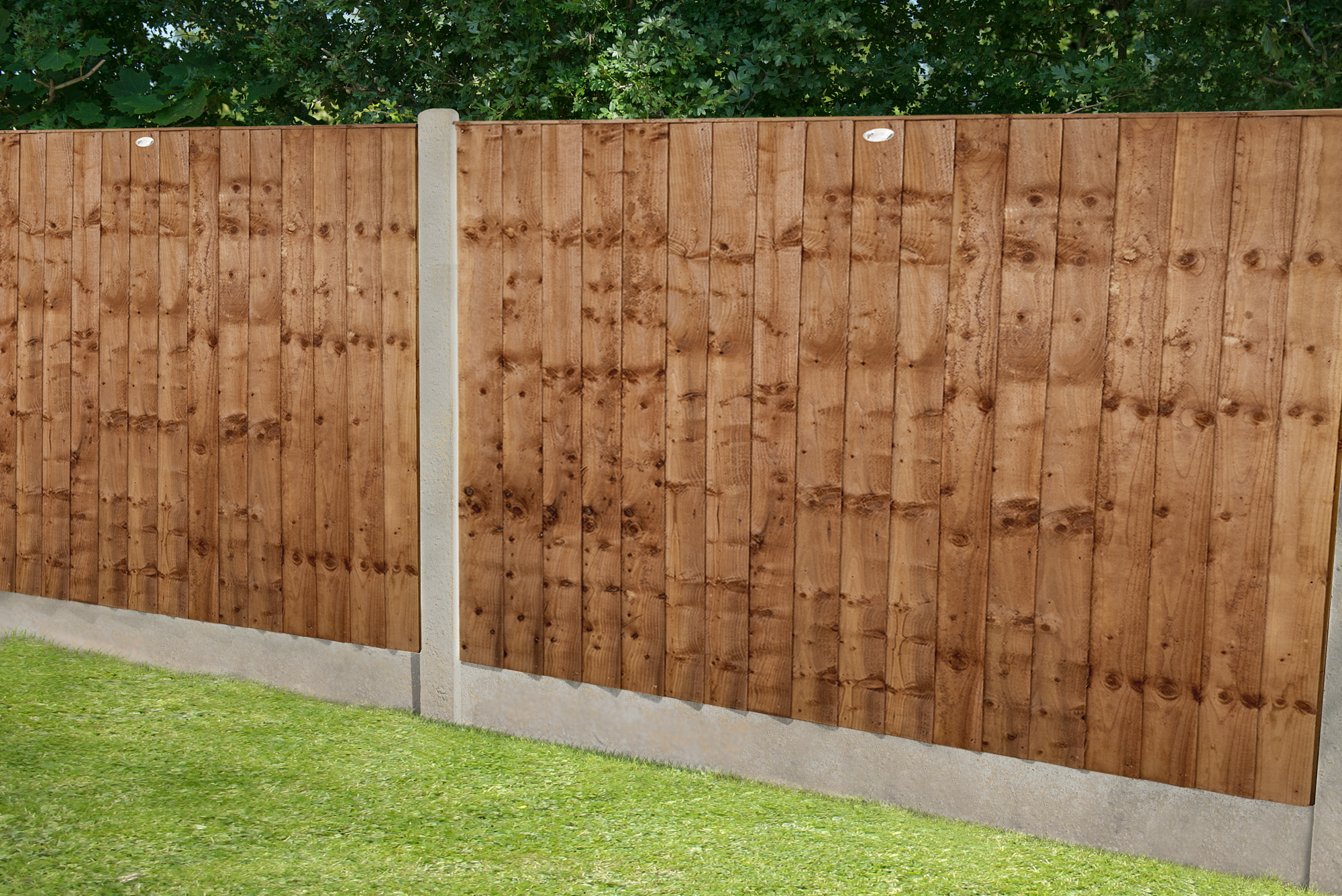 Image of Forest Garden Brown Pressure Treated Closeboard Fence Panel - 1830 x 1230mm - 6 x 4ft - Pack of 4