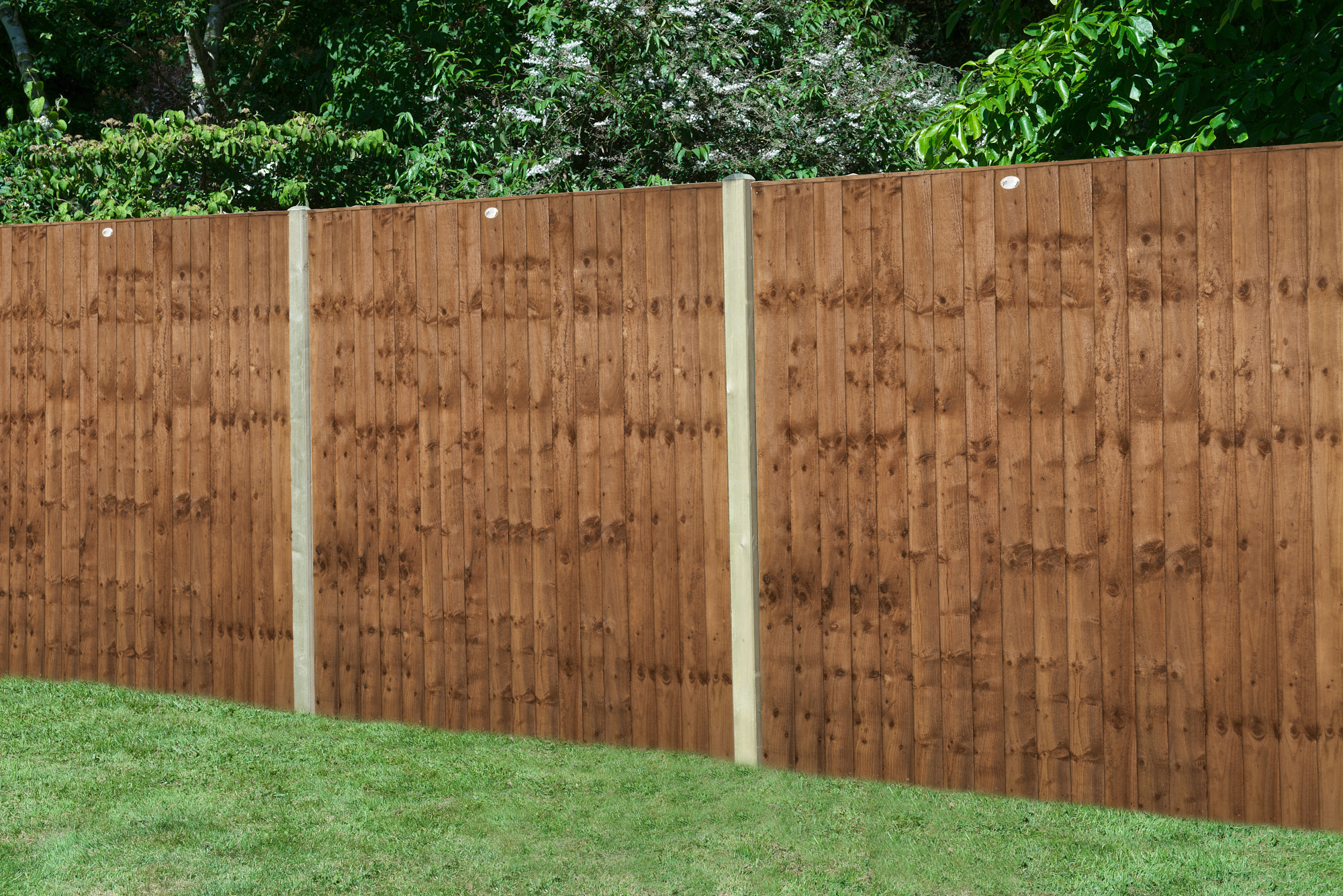 Forest Garden Brown Pressure Treated Closeboard Fence Panel - 1830 x 1540mm - 6 x 5ft - Pack of 3