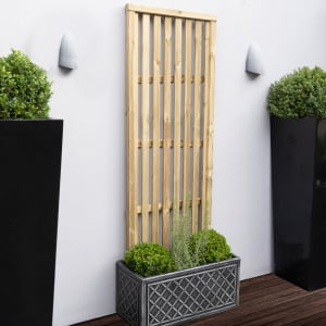 Image of Forest Garden Pressure Treated Vertical Slatted Screen - 1800 x 600mm - 6ft x 2ft - Pack of 4