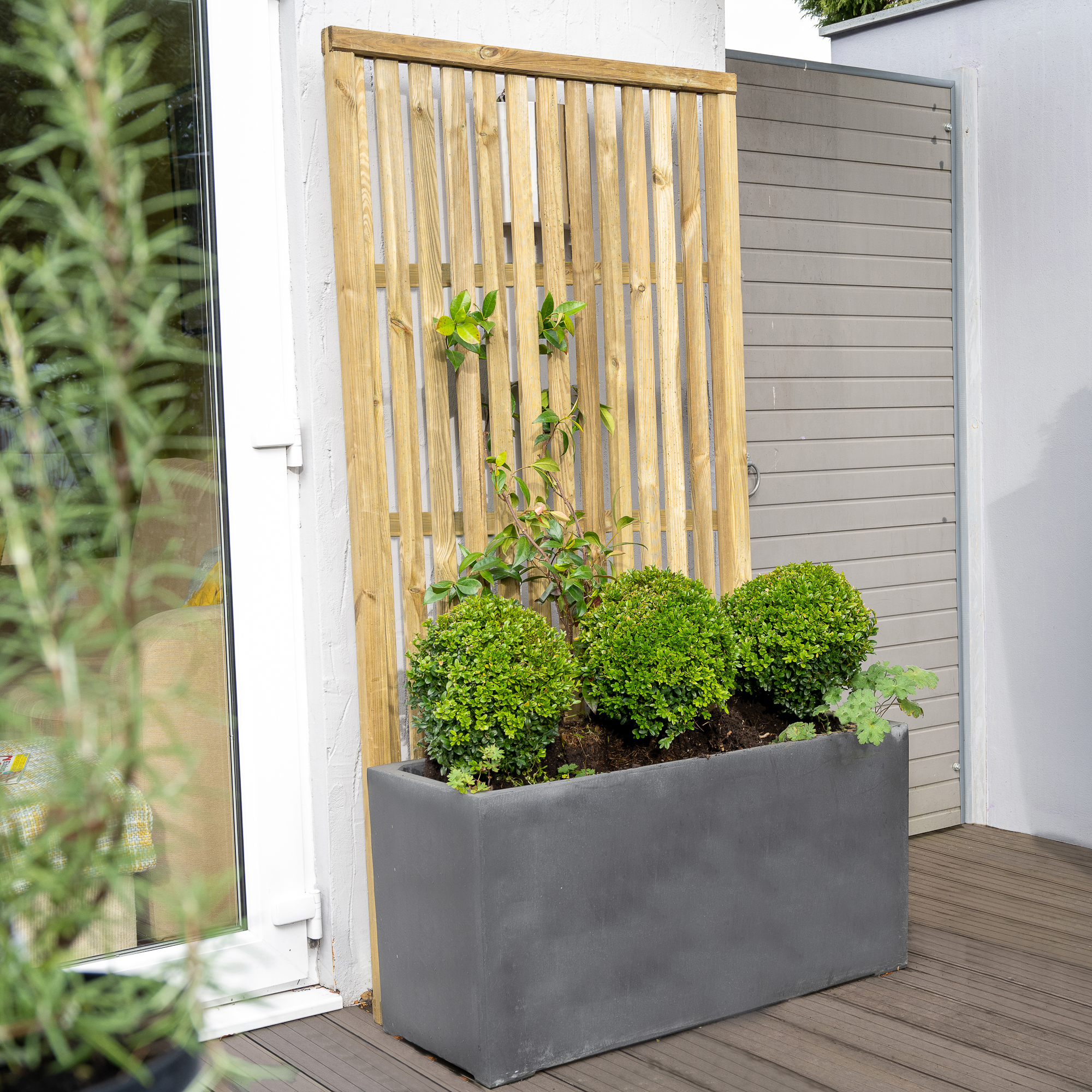 Image of Forest Garden Pressure Treated Vertical Slatted Screen - 1800 x 900mm - 6ft x 3ft - Pack of 3