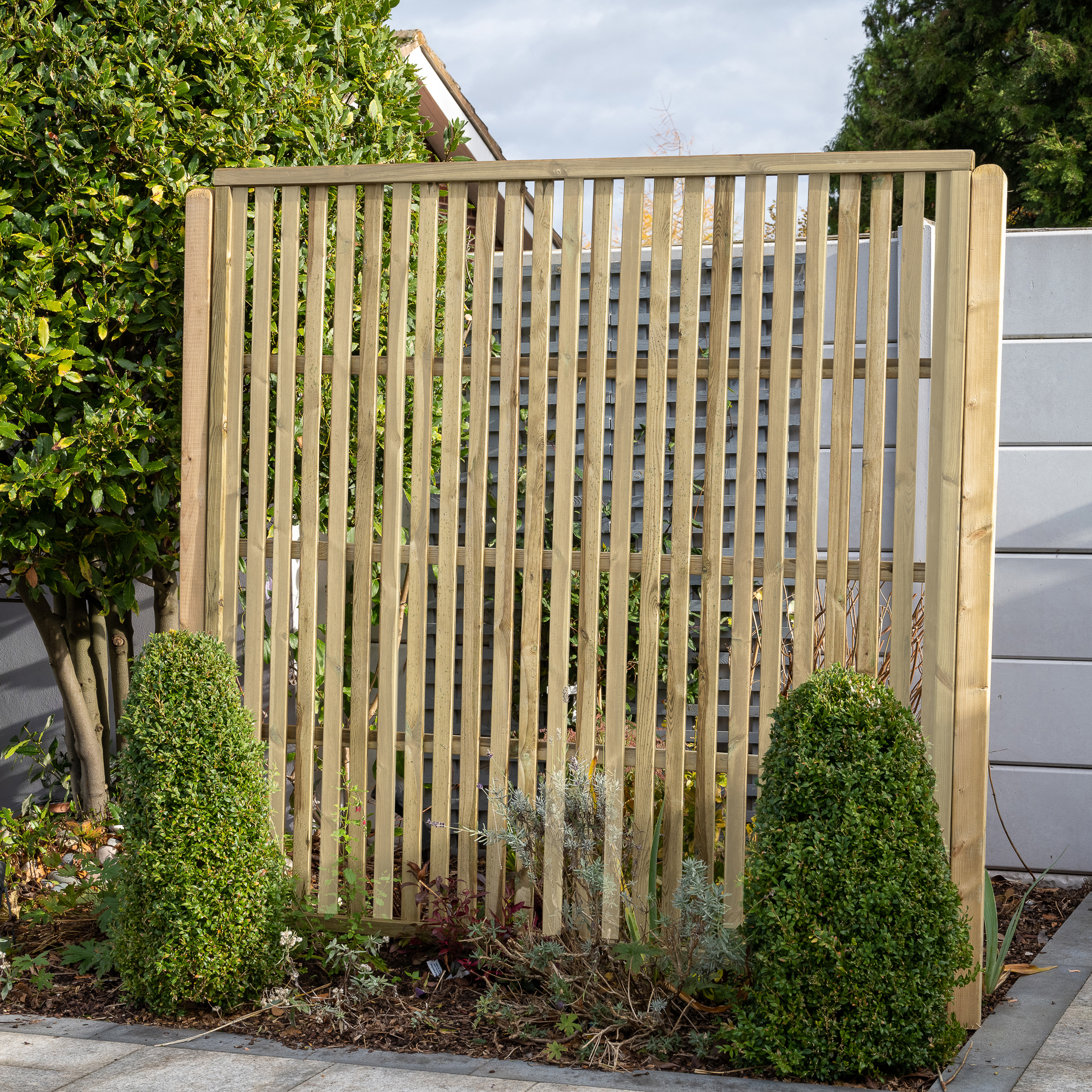 Forest Garden Pressure Treated Vertical Slatted Screen - 1800 x 1800mm - 6ft x 6ft - Pack of 5