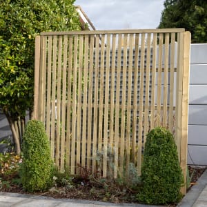 Image of Forest Garden Pressure Treated Vertical Slatted Screen - 1800 x 1800mm - 6ft x 6ft - Pack of 5