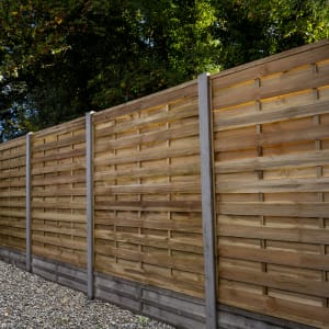 Image of Forest Garden Pressure Treated Decorative Flat Top Fence Panel - 1800 x 1800mm - 6 x 6ft - Pack of 4
