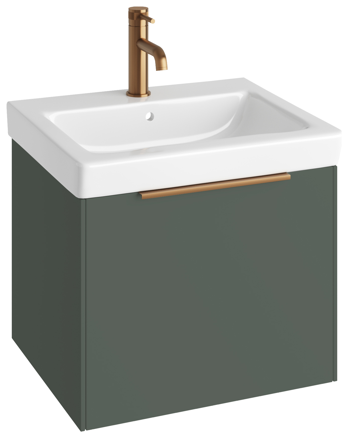 Image of Abacus Concept Matt Green S3 Vanity Unit & Basin - 550mm