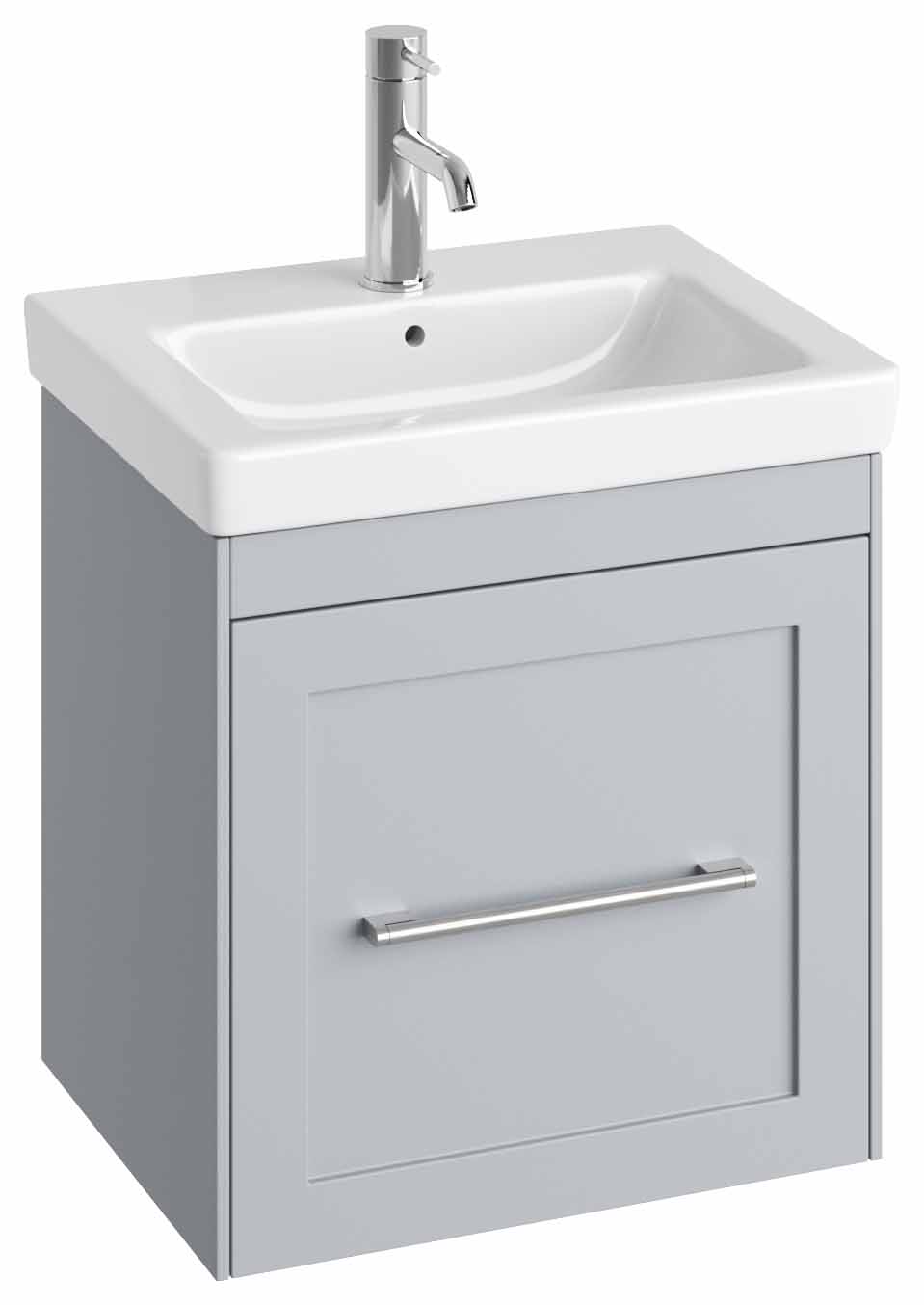 Abacus Concept Stone Grey Shaker Wall Hung Vanity Unit & Basin - 450mm