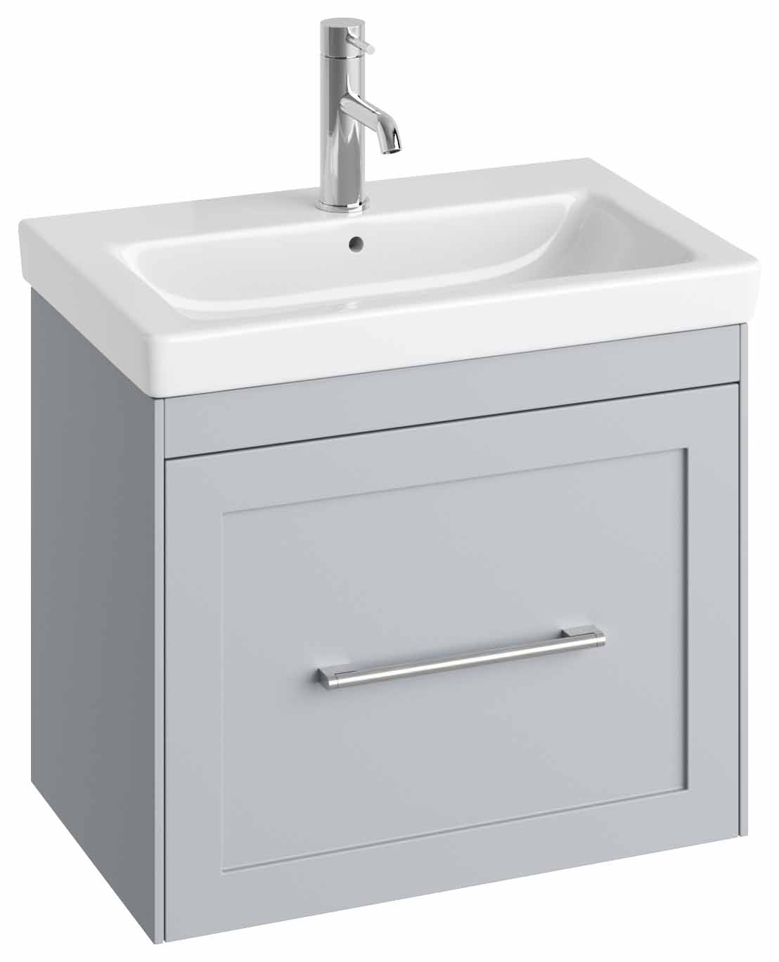 Abacus Concept Stone Grey Shaker Wall Hung Vanity Unit & Basin - 550mm