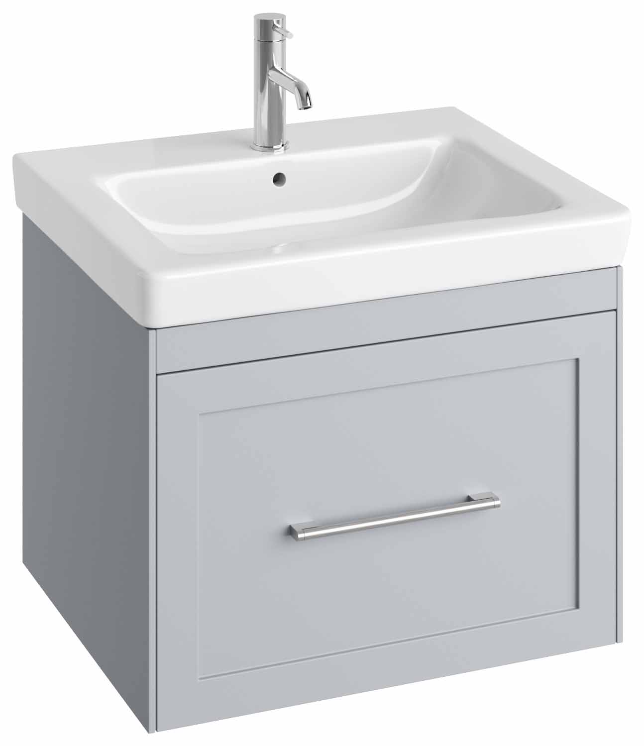 Abacus Concept Stone Grey Shaker Wall Hung Vanity Unit & Basin - 600mm