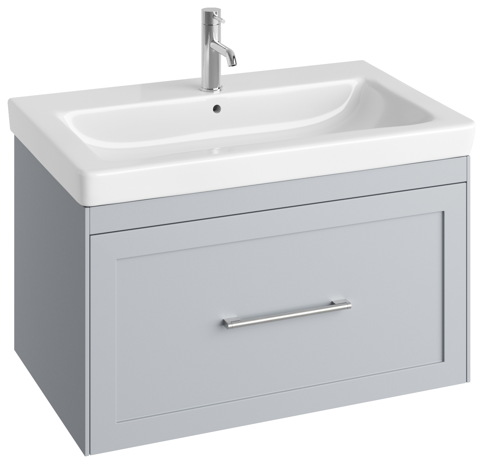 Image of Abacus Concept Stone Grey Shaker Wall Hung Vanity Unit & Basin - 800mm