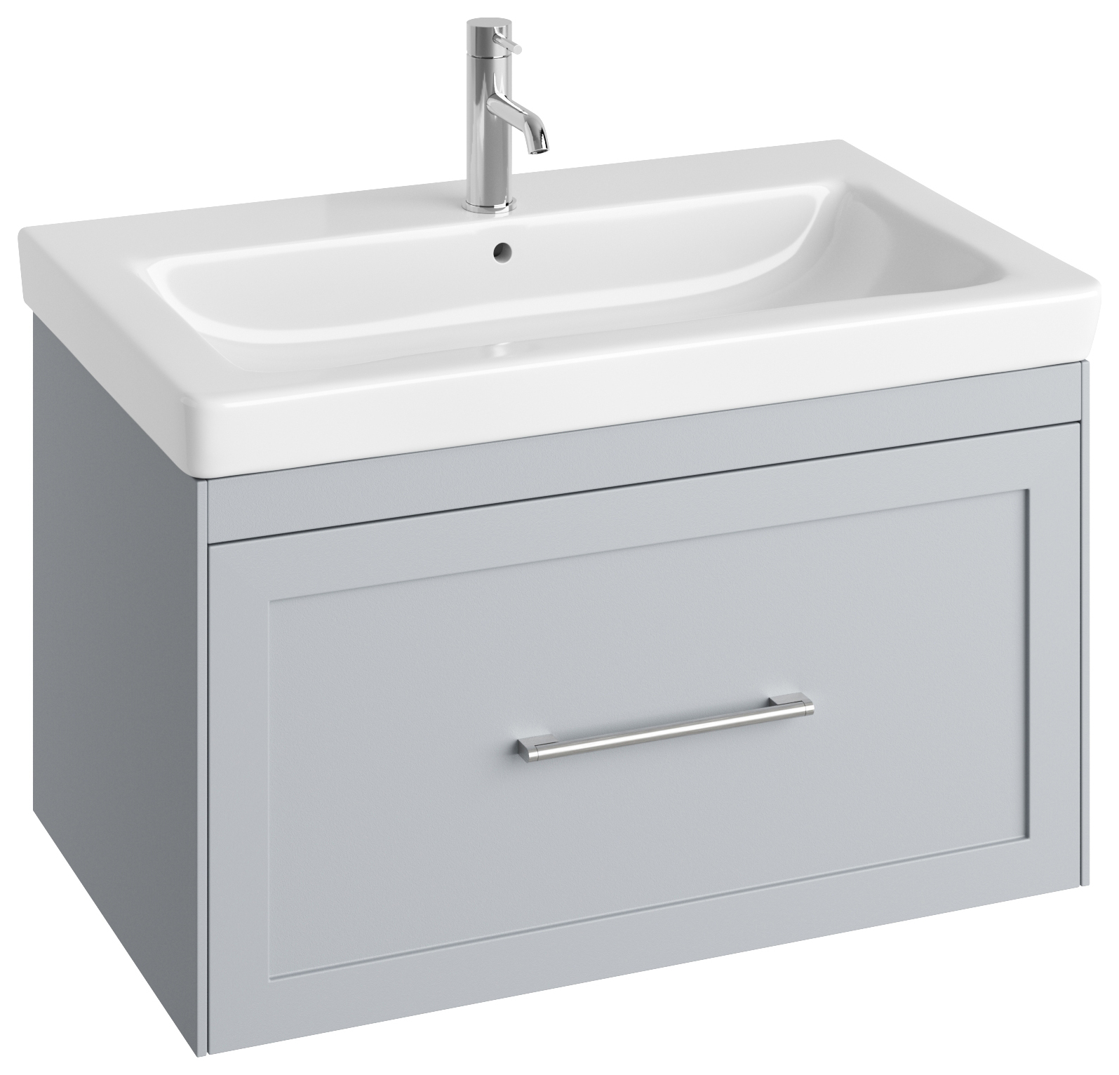 Abacus Concept Stone Grey Shaker Wall Hung Vanity Unit & Basin - 800mm