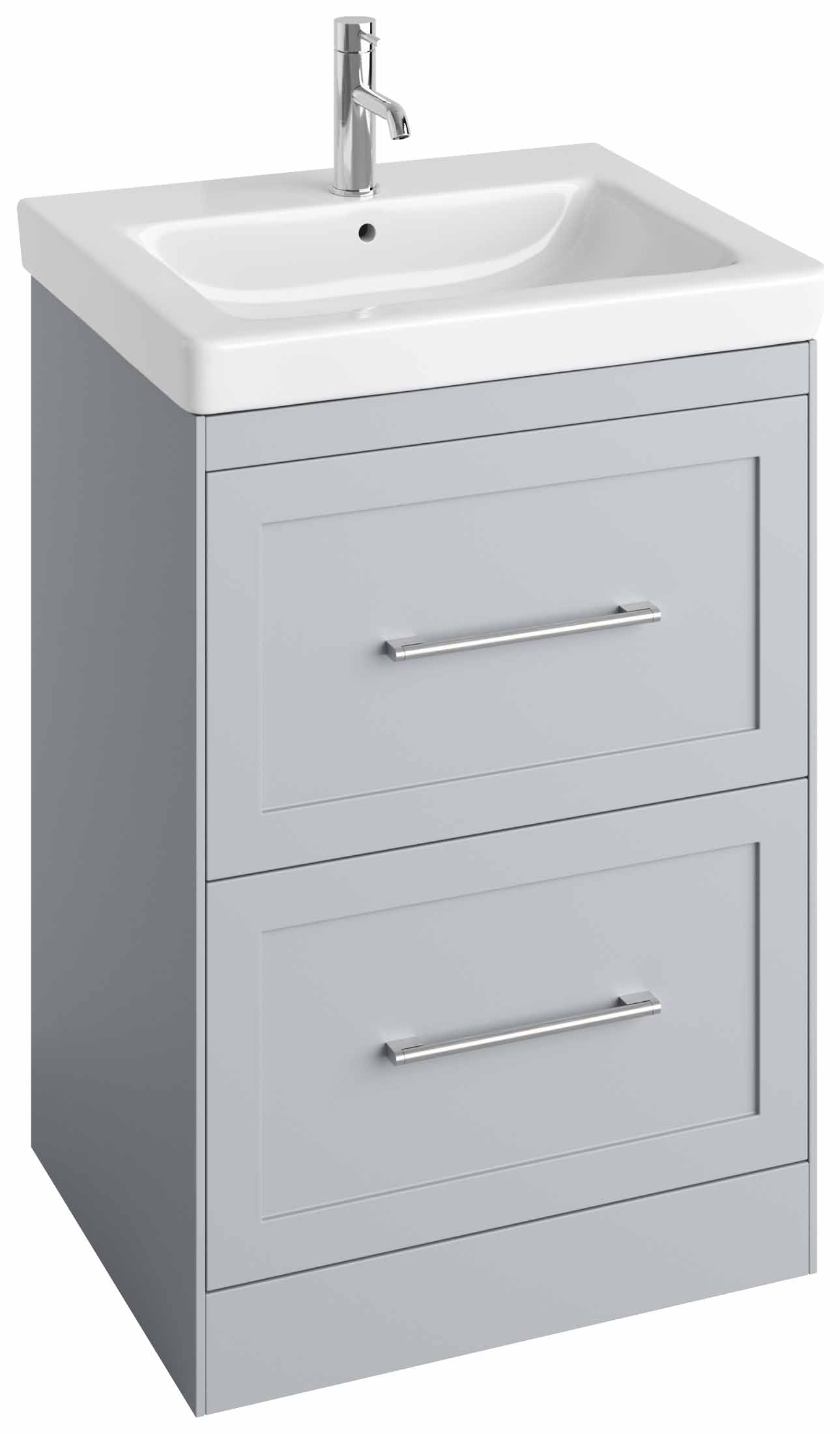 Abacus Concept Stone Grey Shaker Freestanding Vanity Unit & Basin - 600mm