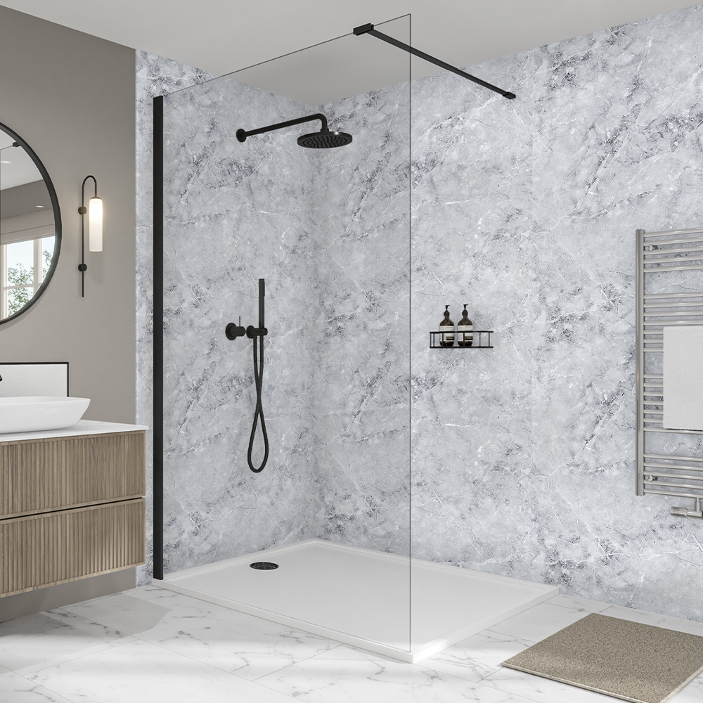 Image of Mermaid Elite Fumo Tongue & Groove 10mm Single Shower Panel - 2420 x 600mm