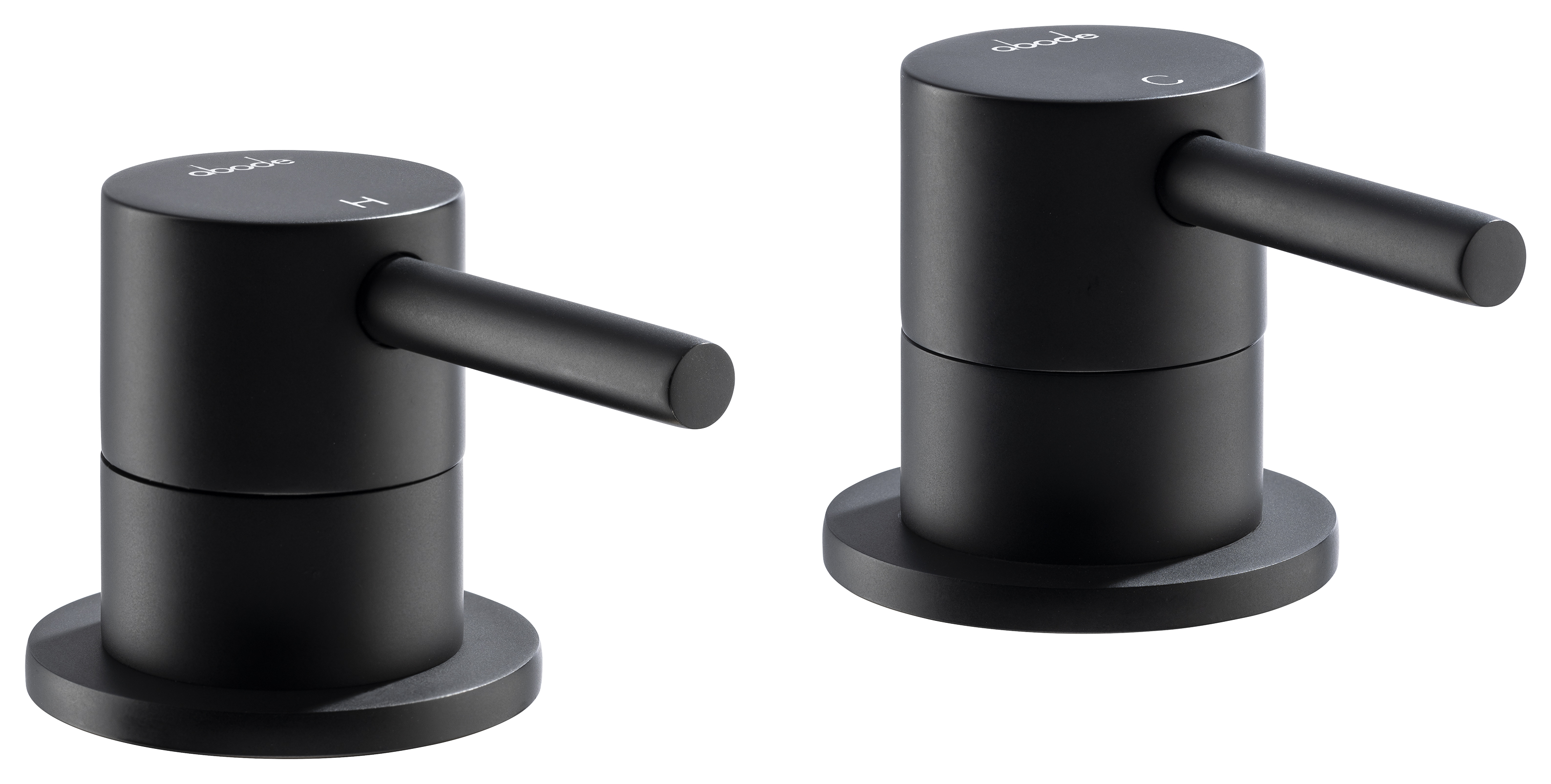 Image of Abode Harmonie Deck Mounted Bath Filler Panel Valves - Matt Black