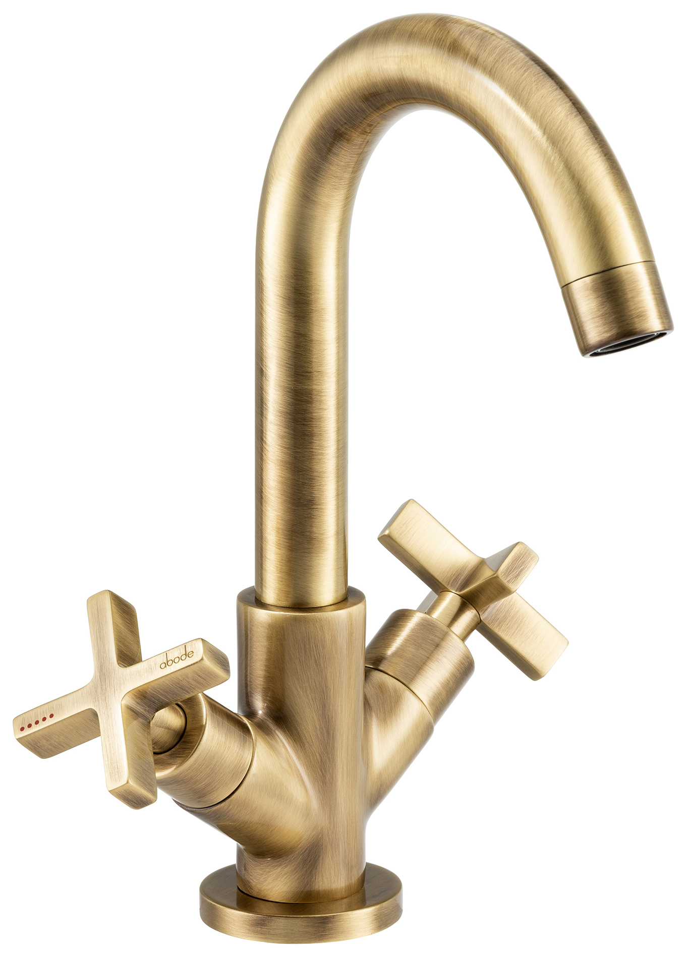 Abode Serenitie Deck Mounted Basin Mixer Tap - Brass