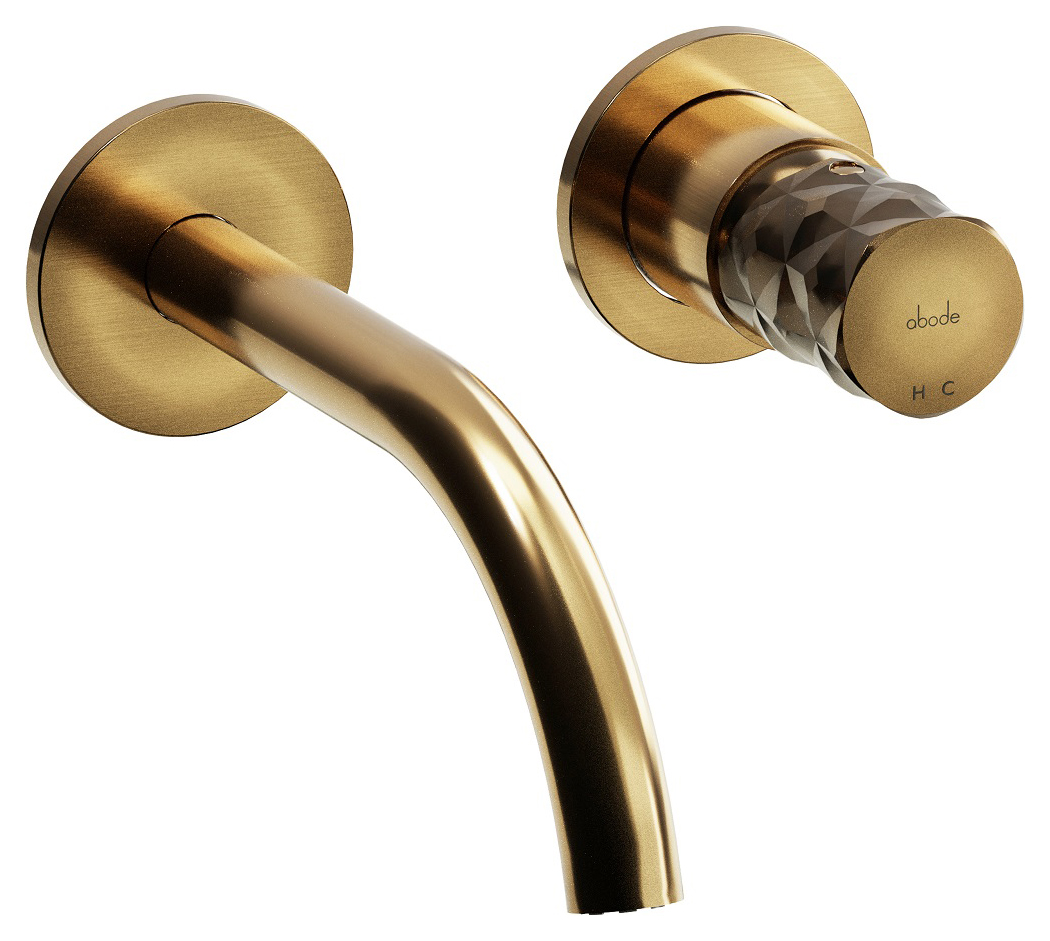 Image of Abode Kite Wall mounted Basin Mixer Tap - Antique Brass