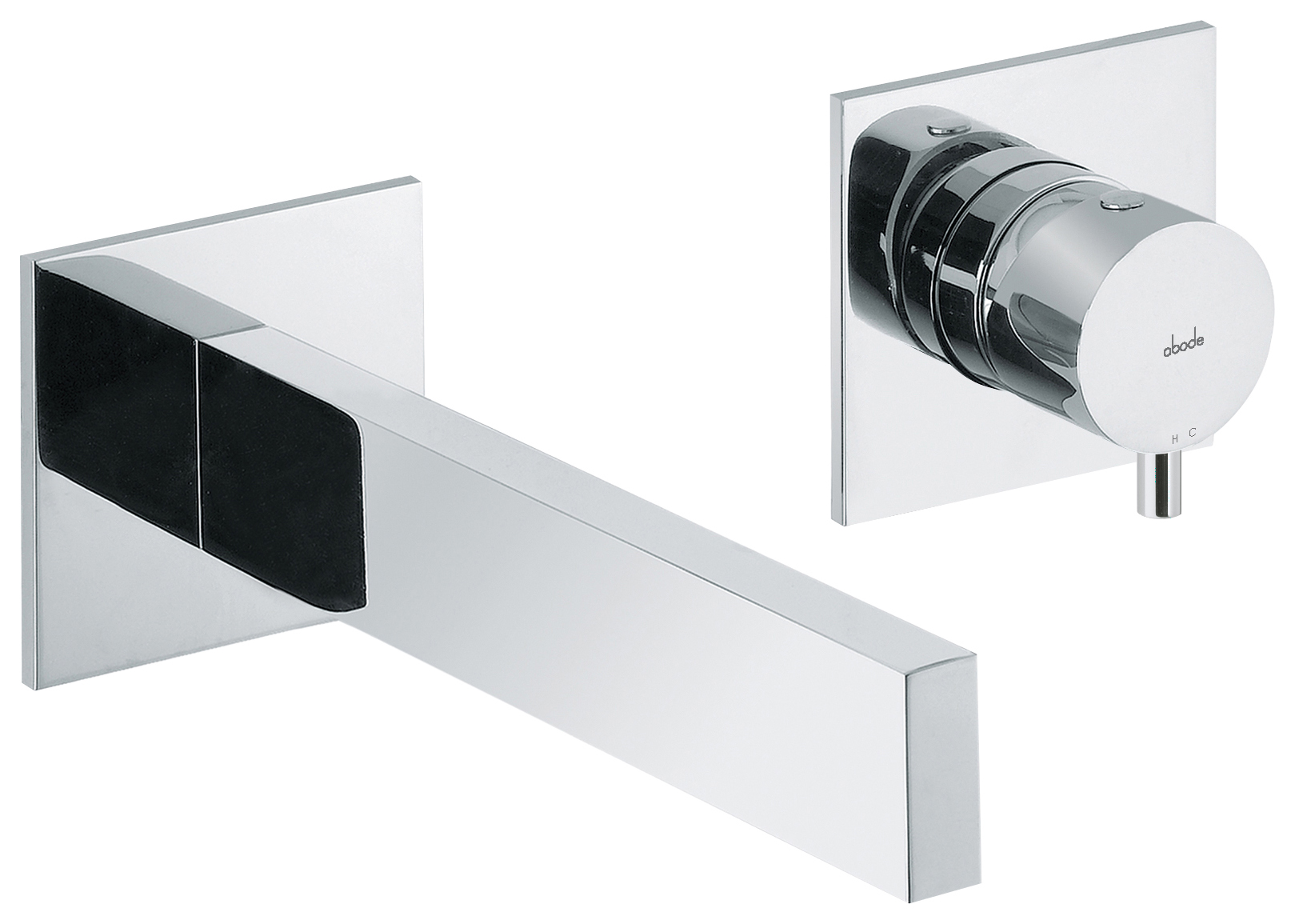 Image of Abode Cyclo Wall Mounted 2 Hole Bath Filler Tap Chrome