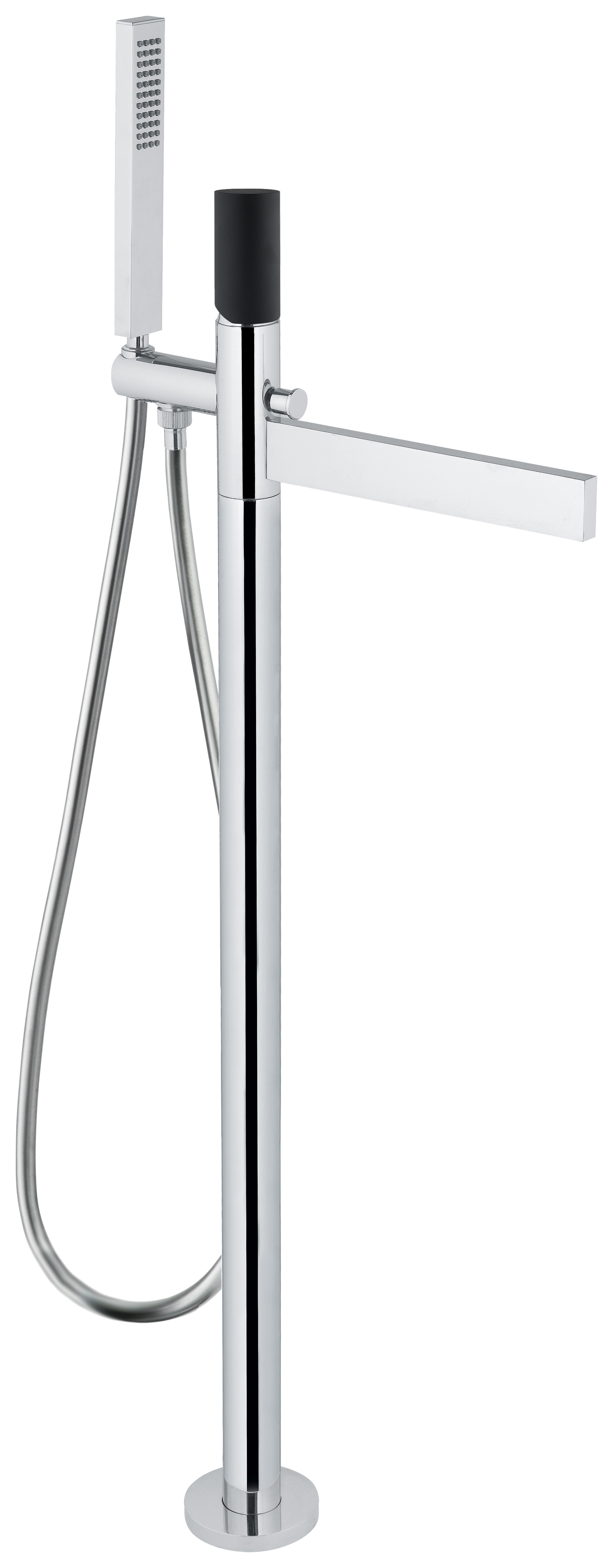 Abode Cyclo Floor Standing Bath Filler with Shower