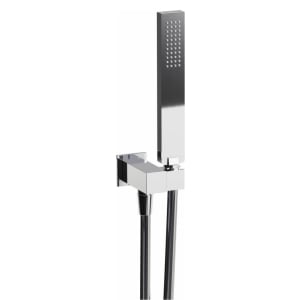 Abode Square Combined Wall Outlet with Handshower & Bracket - Chrome