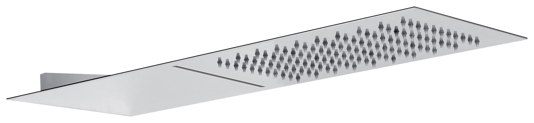 Image of Abode Storm Slimline 3mm Wall Mounted Waterfall Shower Head - 500 x 250mm