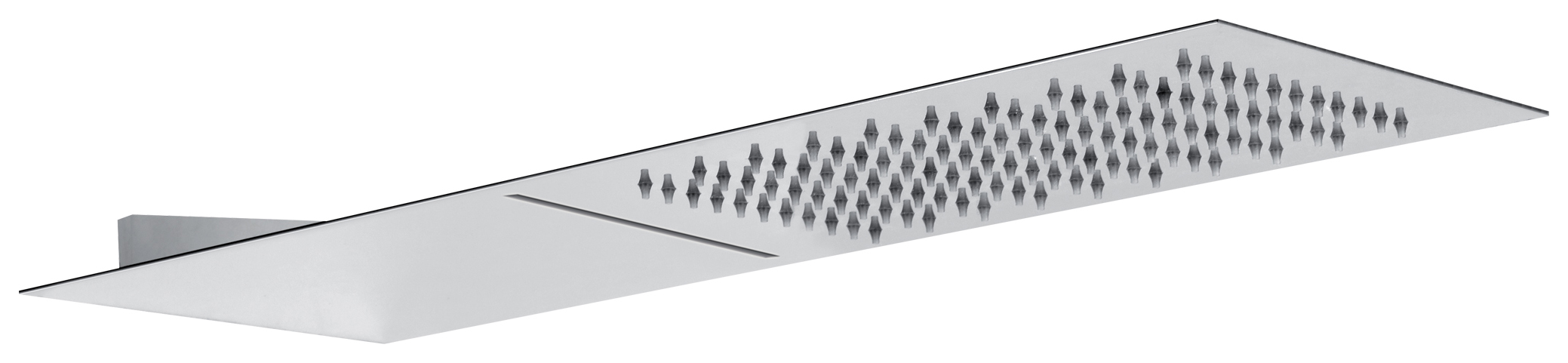 Abode Storm Slimline 3mm Wall Mounted Waterfall Shower Head - 500 x 250mm