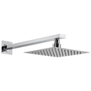 Abode Storm Chrome Wall Mounted Square Shower Head & Arm - 200mm