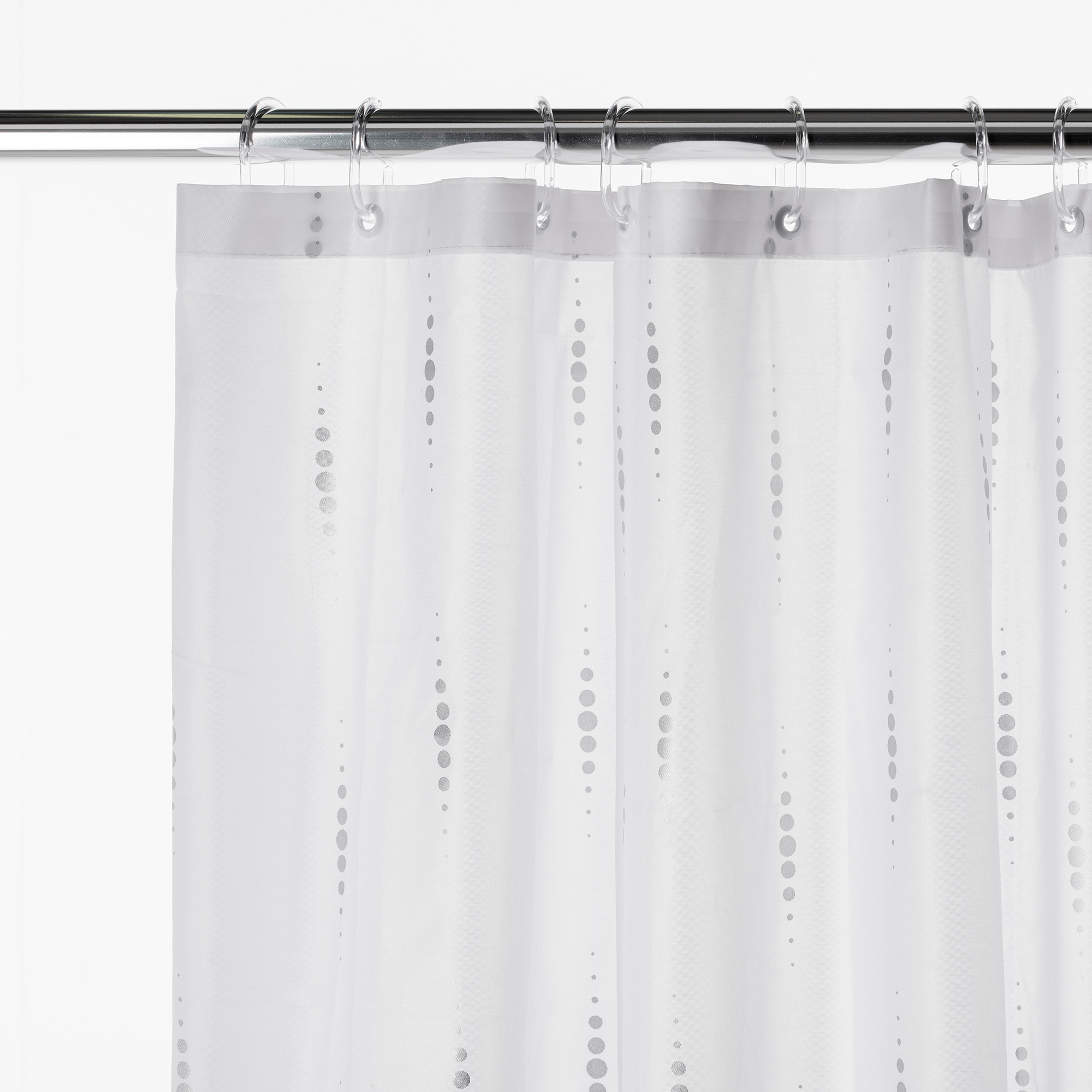 Image of Croydex Textile Shower Curtain - Silver Dotty