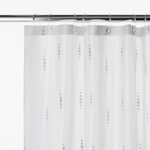 Croydex Textile Shower Curtain - Silver Dotty