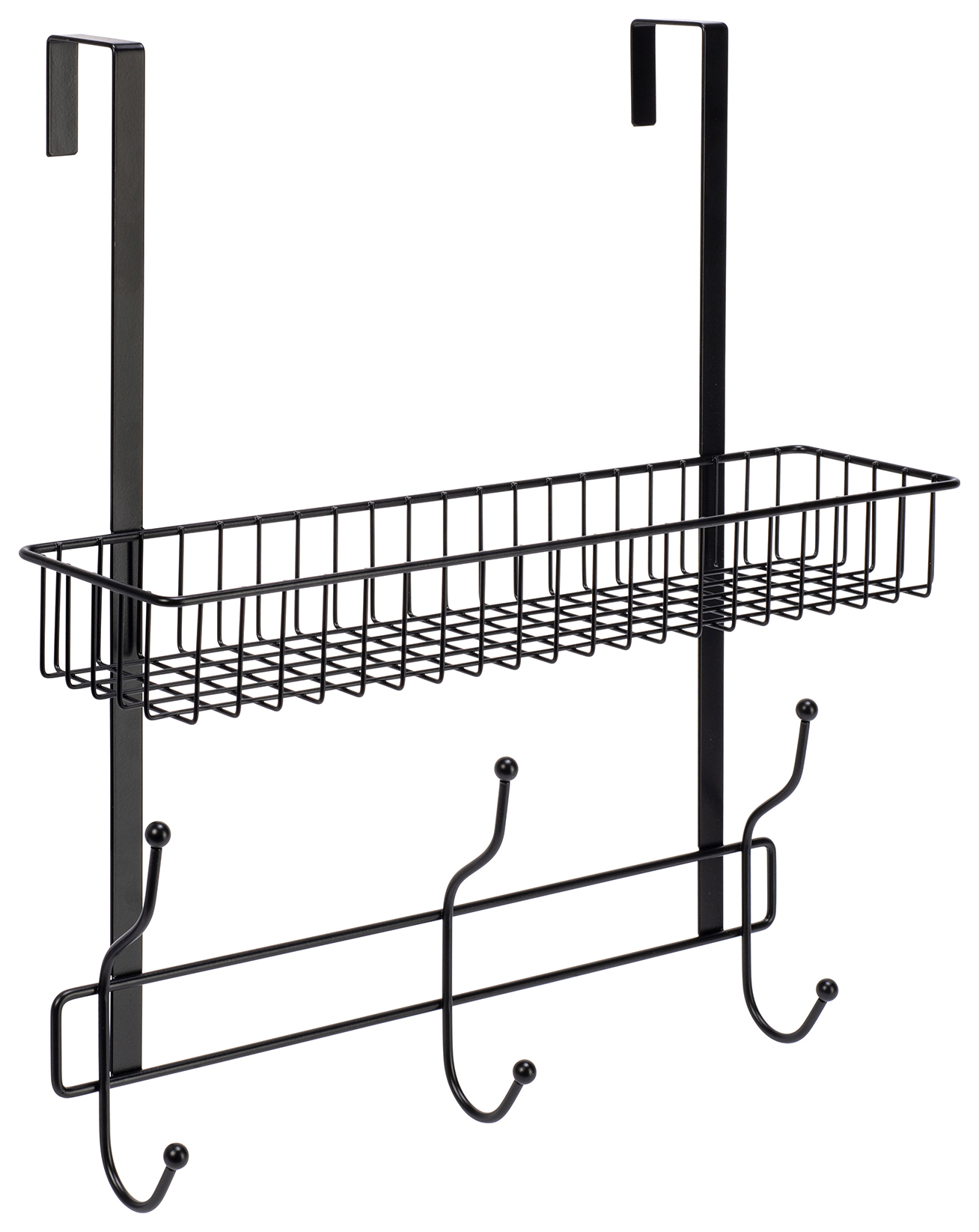 Croydex Hook Over Door Rust Free Black Storage Caddy - 450 x 423mm