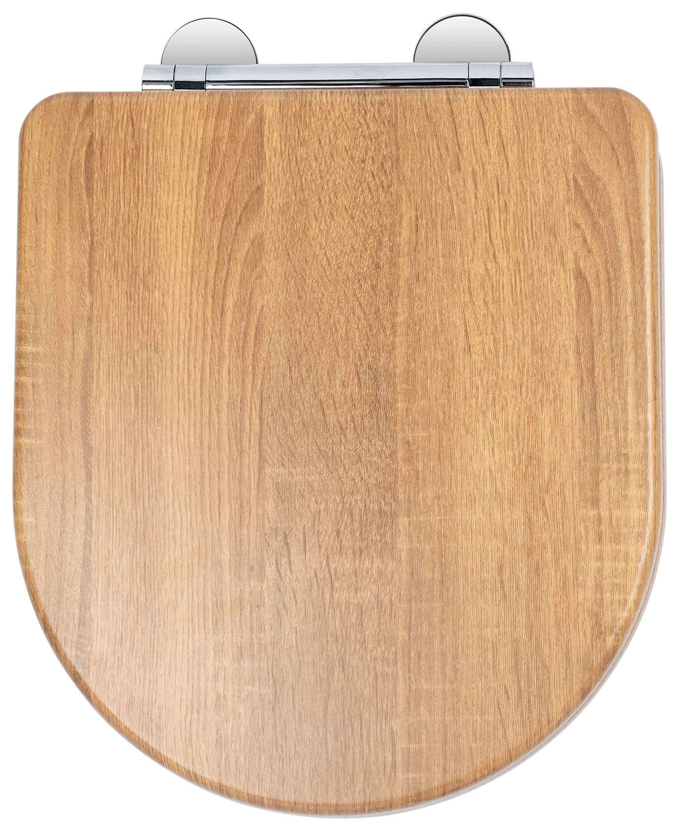 Image of Croydex Levico Flexi-Fix™ D-Shaped Wooden Soft Close Toilet Seat - Teak Effect