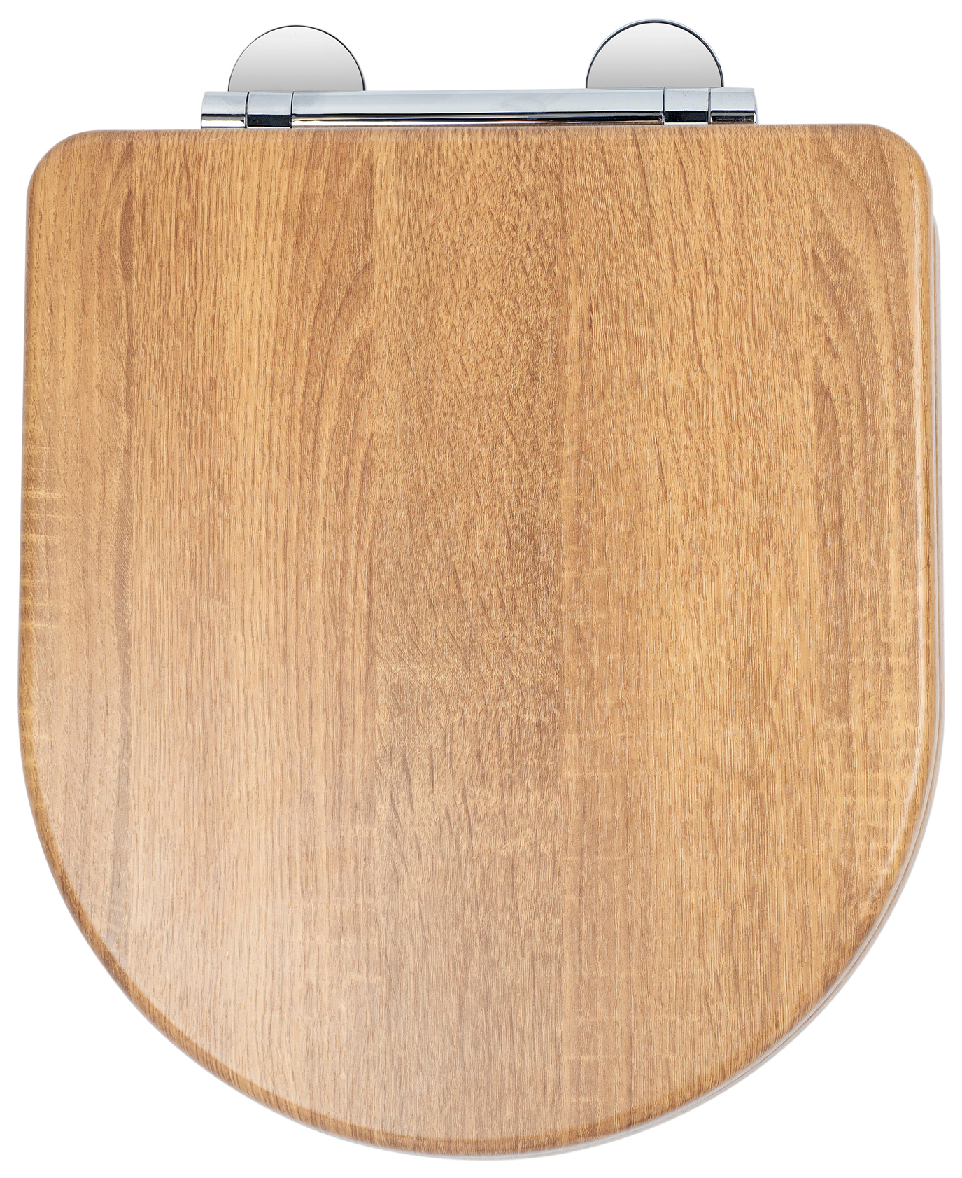 Croydex Levico Flexi-Fix D-Shaped Wooden Soft Close Toilet Seat - Teak Effect