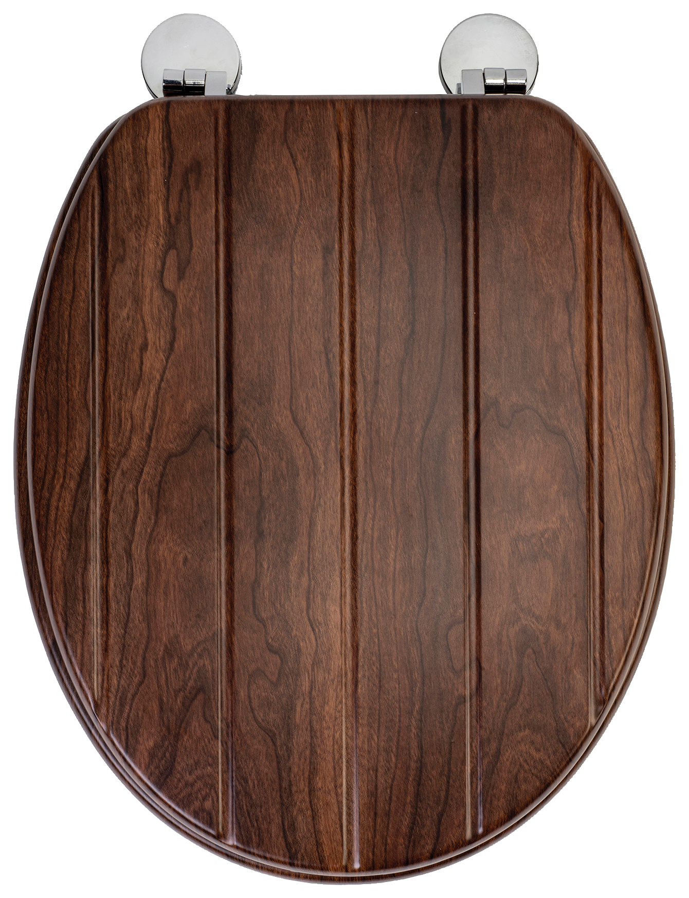 Image of Croydex Molvena Fleix Fix™ Wooden Tongue & Groove Standard Close Toilet Seat - Walnut Effect