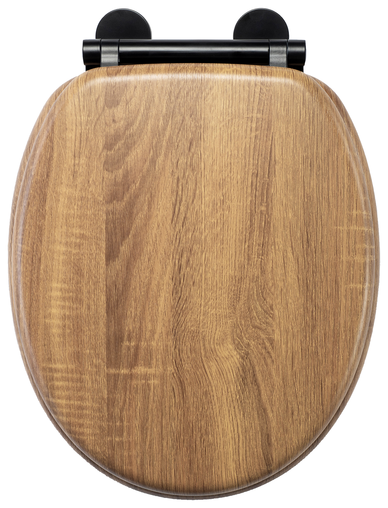 Croydex Ontario Flexi-Fix Soft Close Wooden Toilet Seat - Teak Effect