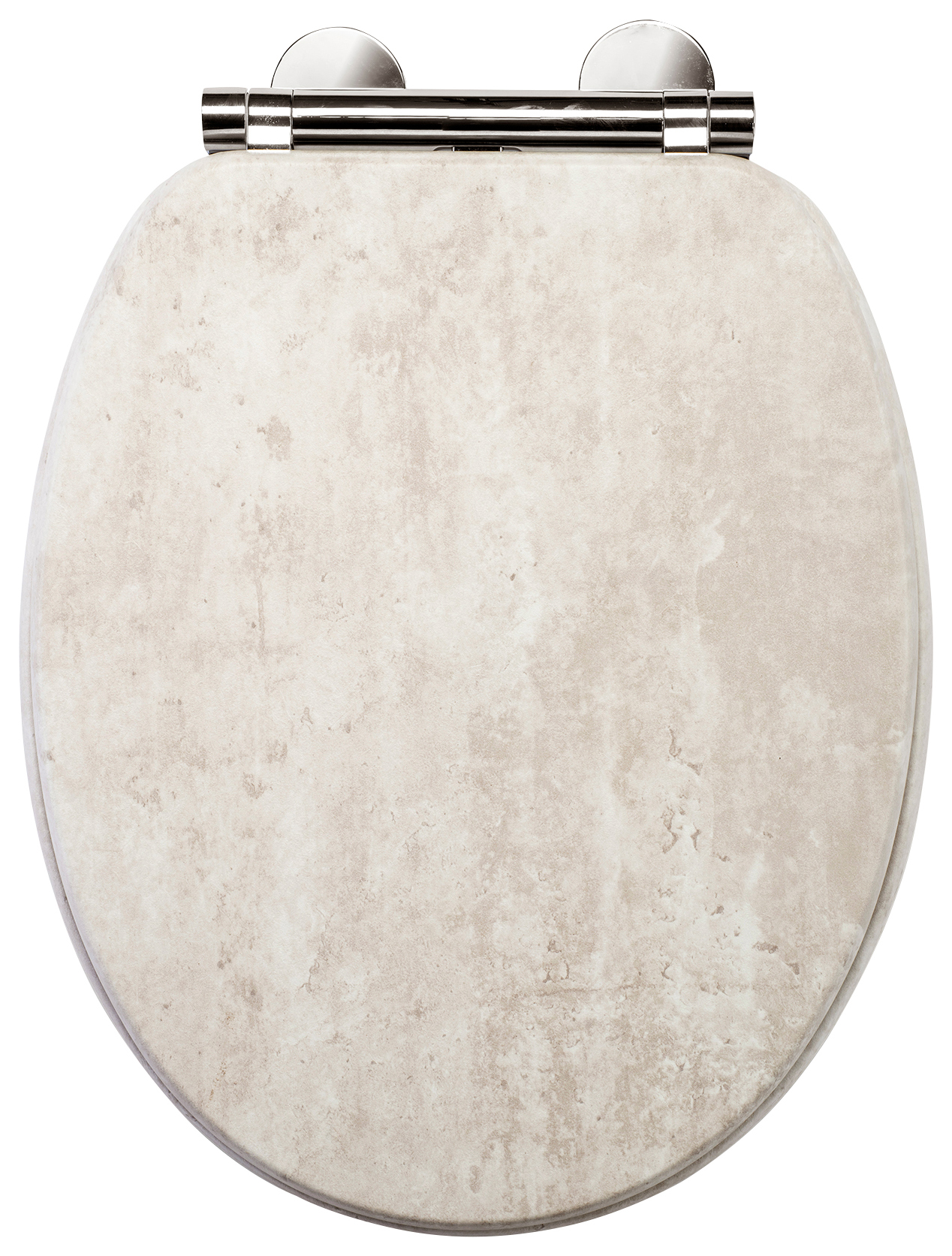 Image of Croydex Cawdor Flexi-Fix™ Wooden Soft Close Toilet Seat - Pale Concrete Effect