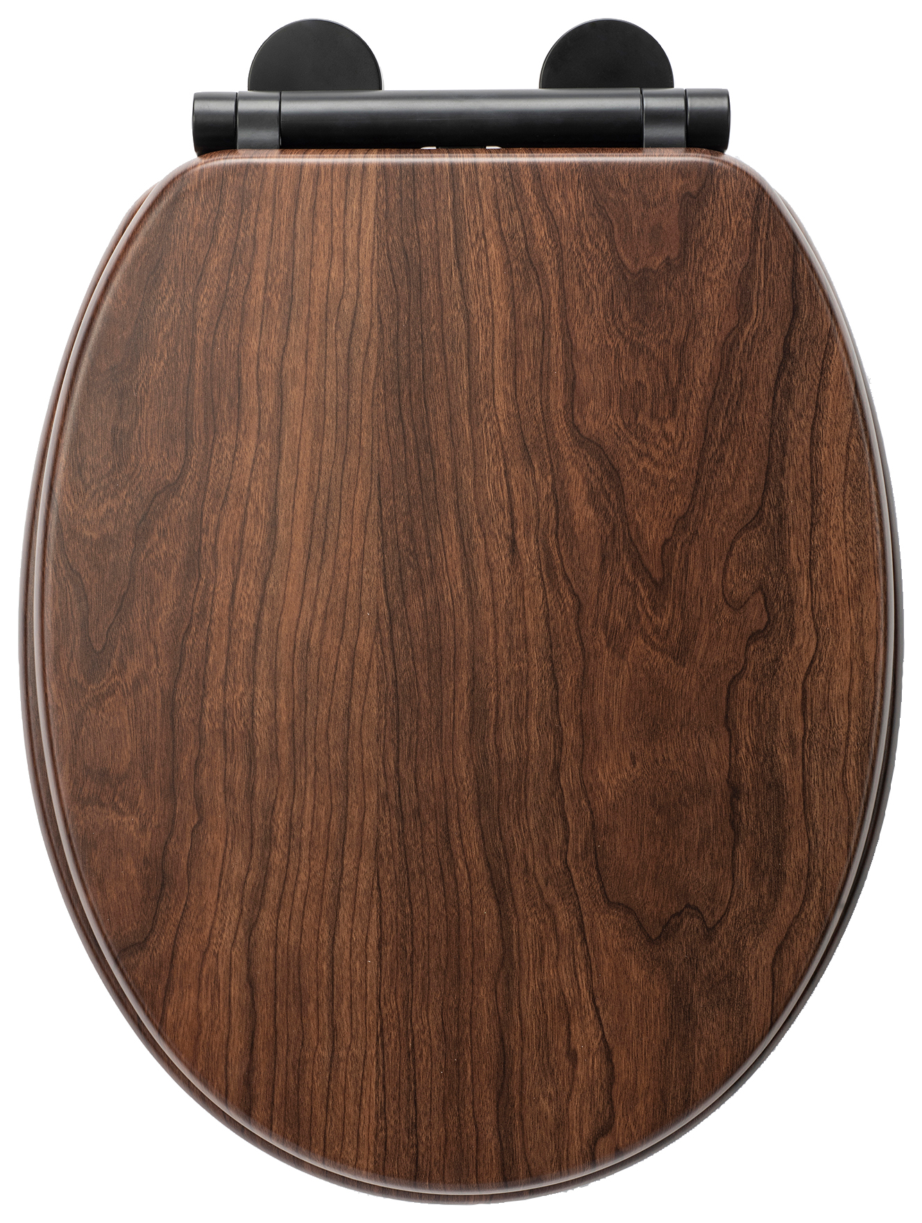 Croydex Flexi-Fix Wooden Soft Close Toilet Seat - Walnut Effect