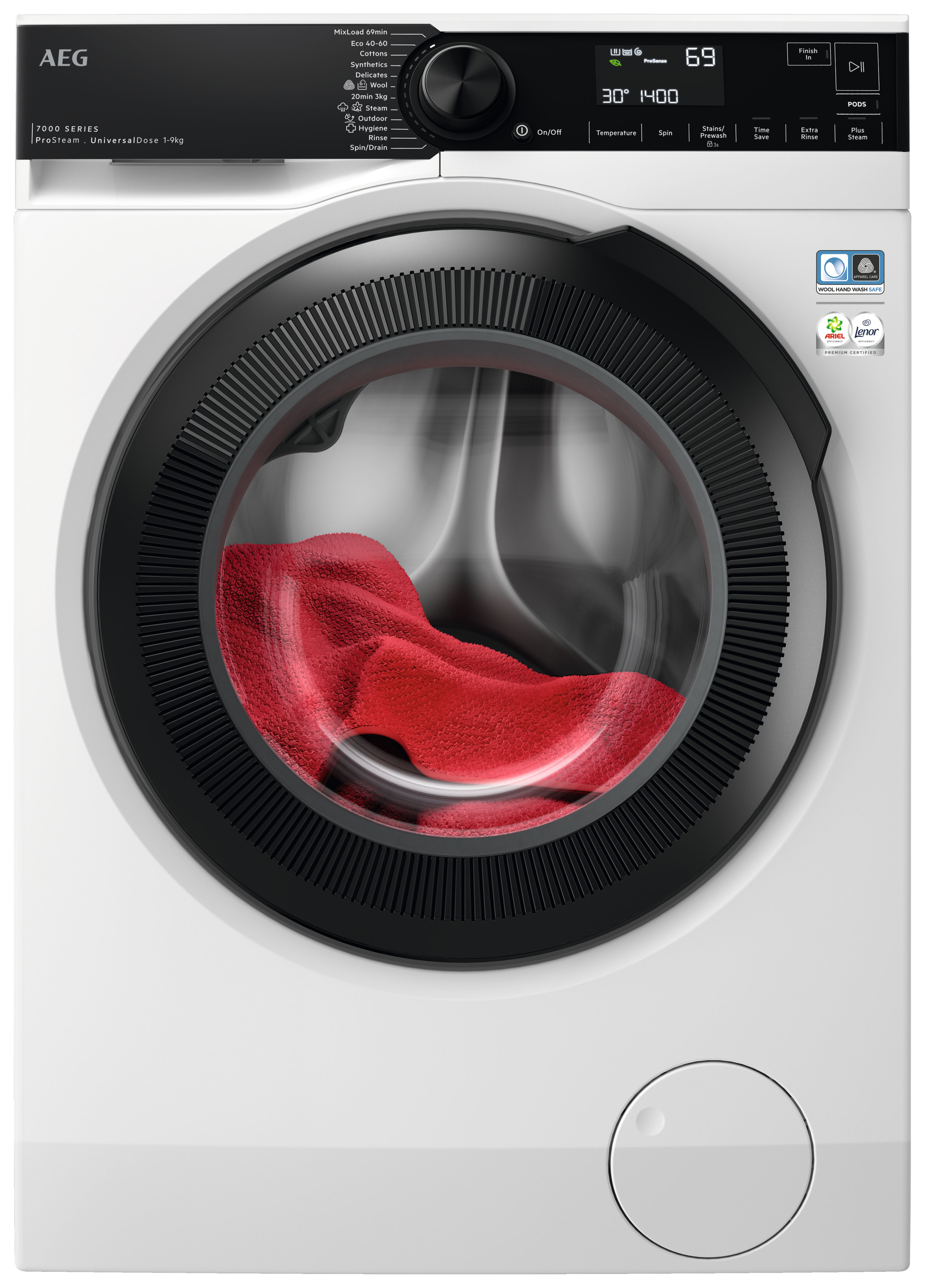AEG LFR74944UD 7000 Series 9kg Washing Machine - White