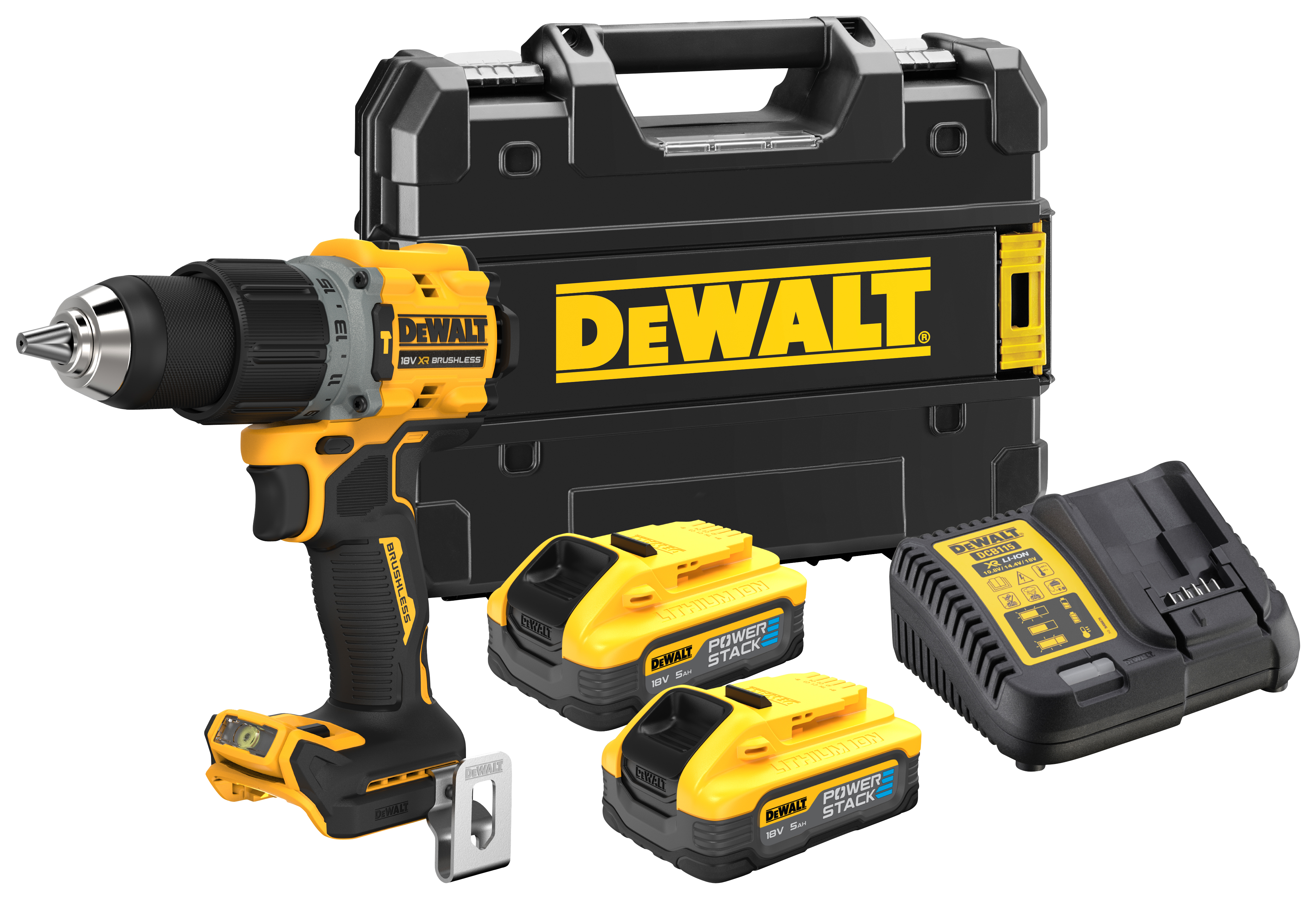 DEWALT DCD805H2T-GB 18V XR G3 2 x 5.0Ah Powerstack Compact Combi Drill