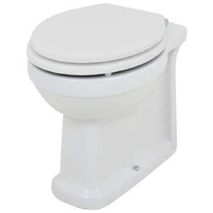 Wickes Oxford Traditional Back to Wall Comfort Height Furniture Pan& White Soft Close Seat