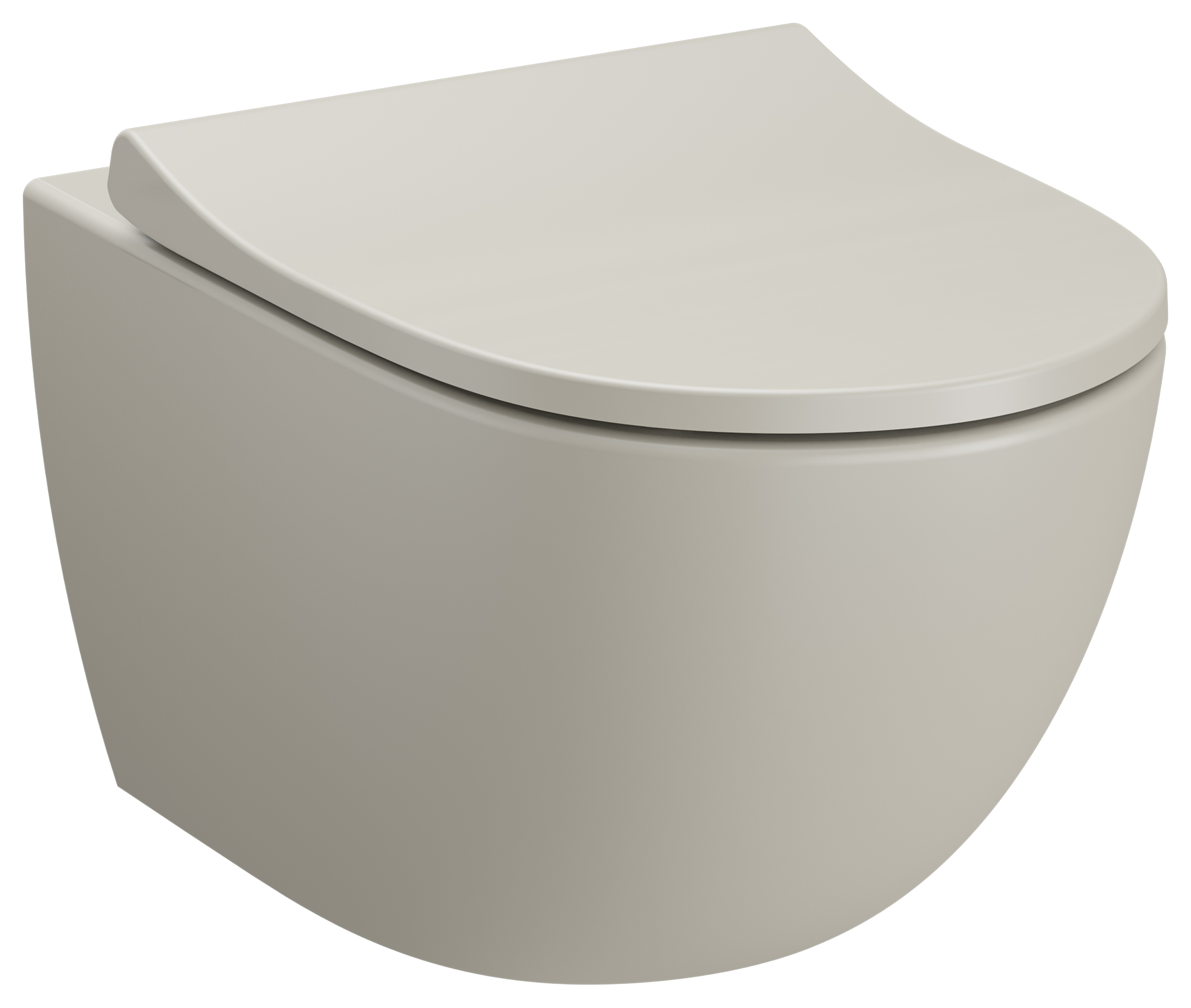 VitrA Norden Easy Clean Wall Hung Toilet Pan & Soft Close Slim Seat - Matt Taupe