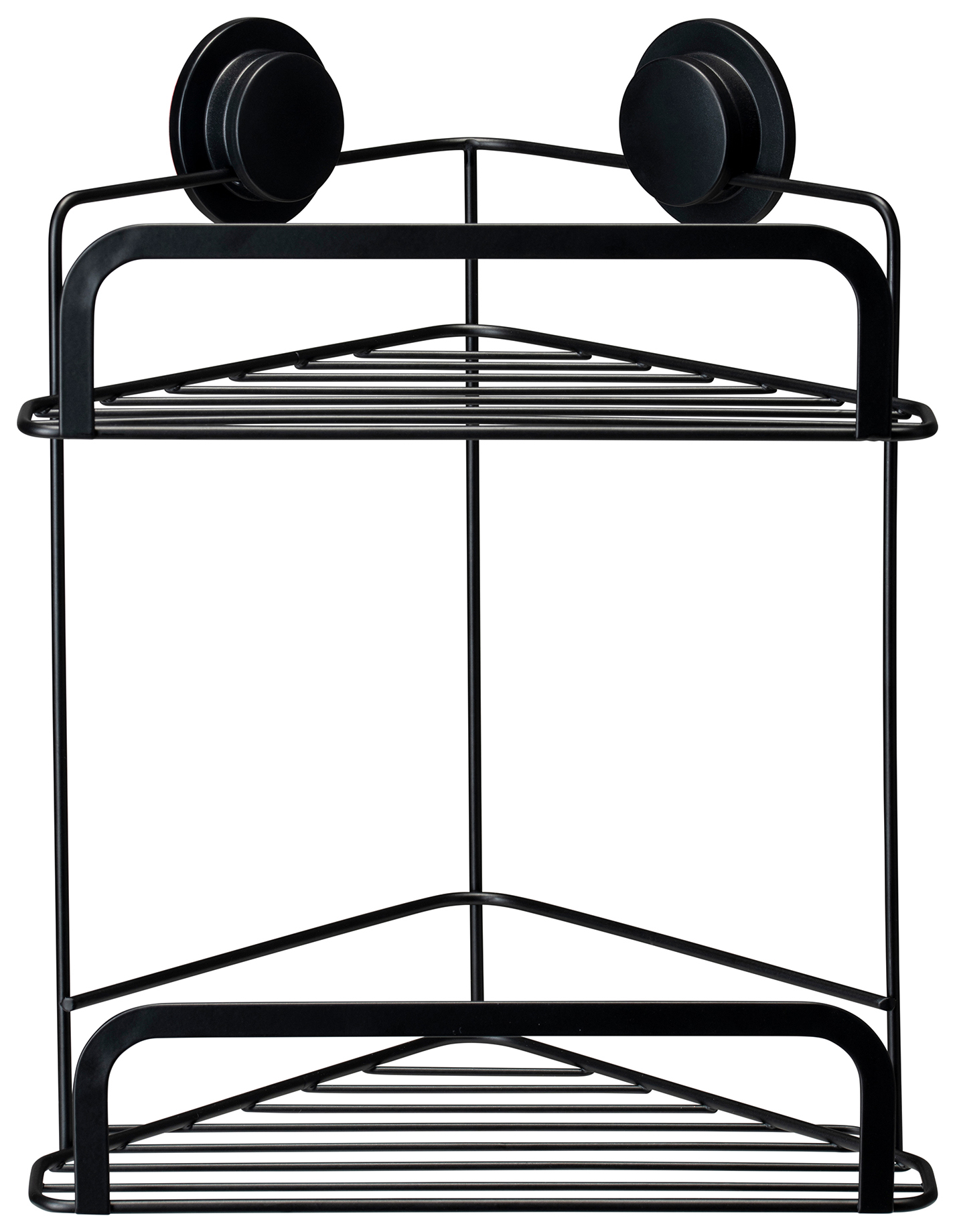 Croydex Stick ‘n’ Lock™ Two Tier Corner Basket - Matt Black