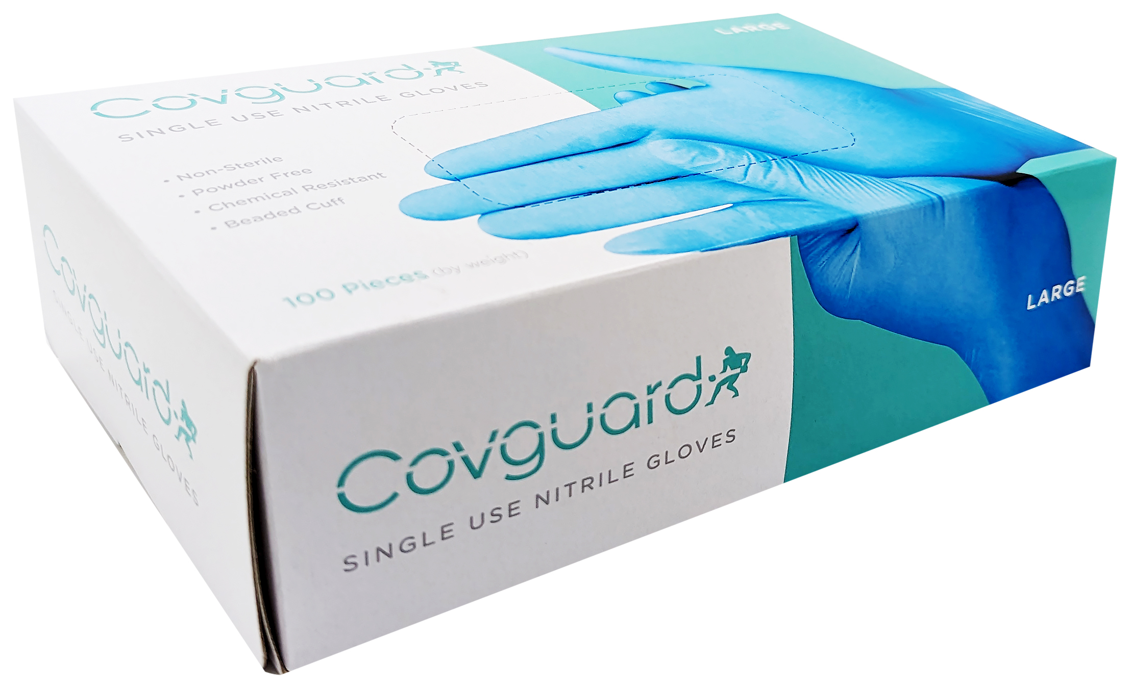 Image of Covguard Nitrile Blue Powder Free Disposable Glove - Box of 100