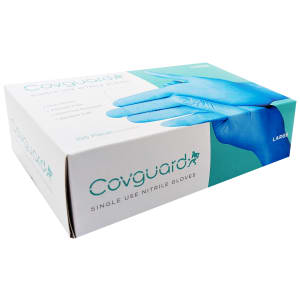 Image of Covguard Nitrile Blue Powder Free Disposable Glove - Box of 100