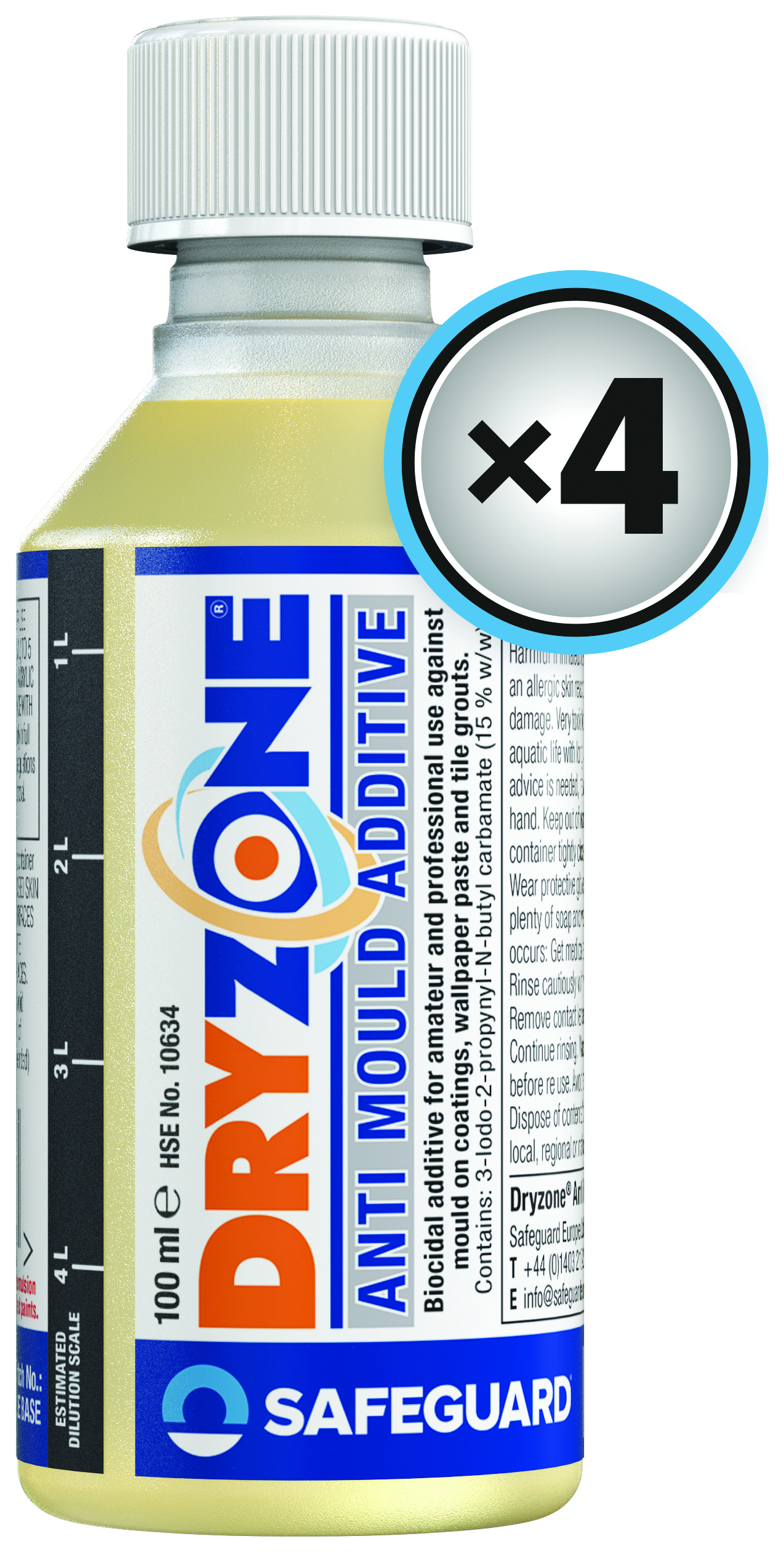 Image of Dryzone Anti-Mould Additive - 100ml - Pack of 4