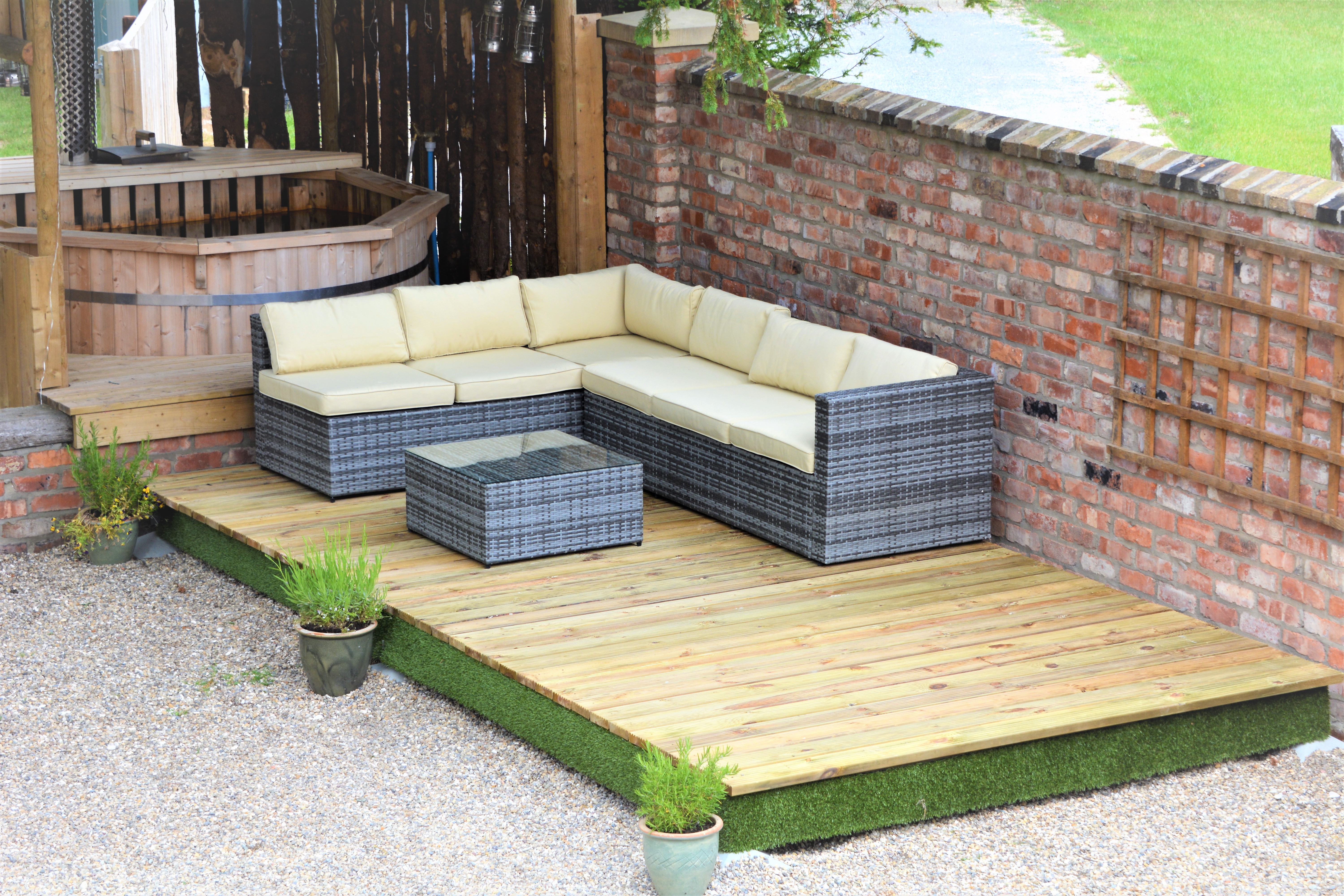 Image of Swift Deck Self-Assembly Garden Decking Kit With Adjustable Foundations - 2.4 x 4.7m